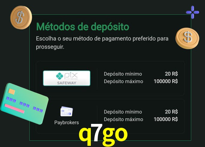 O cassino q7go oferece uma grande variedade de métodos de pagamento